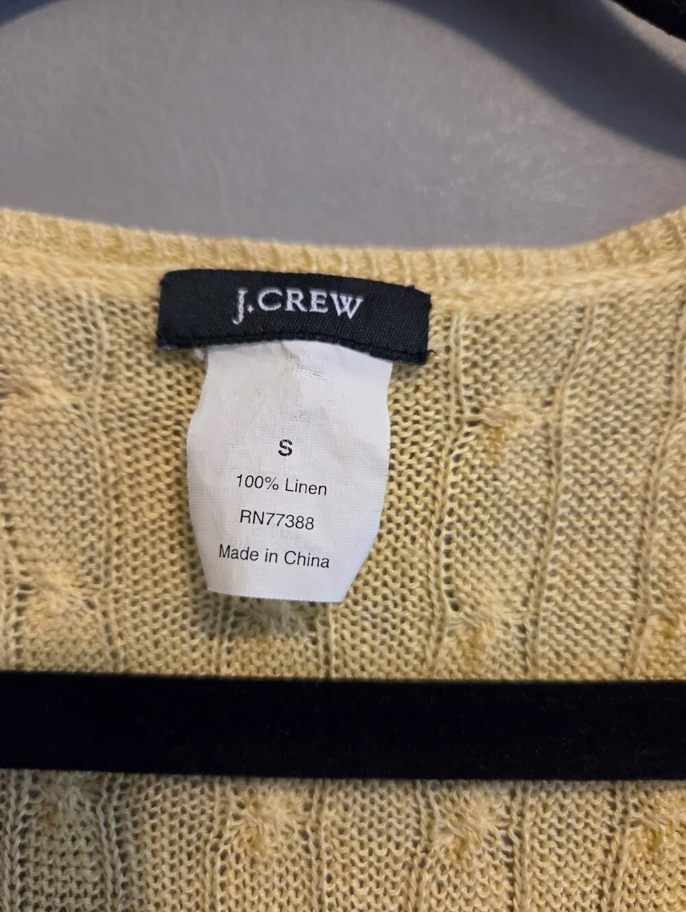 J. Crew Cable‎ Knit Linen V-Neck Sweater Vest Y2K Vintage Butter Yellow Size S